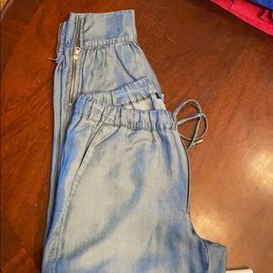 “Faux” Denim joggers